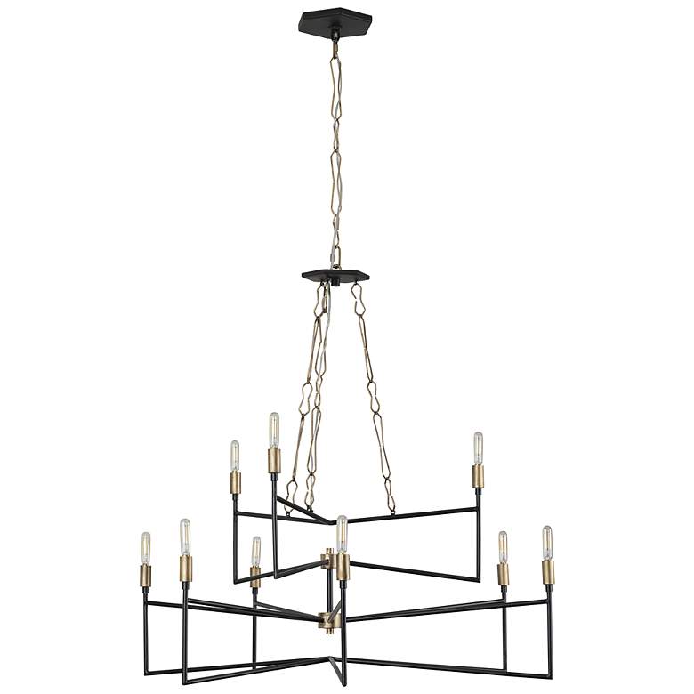 Image 4 Bodie 36" Havana Gold and Black Carbon 9-Light Modern Chandelier more views