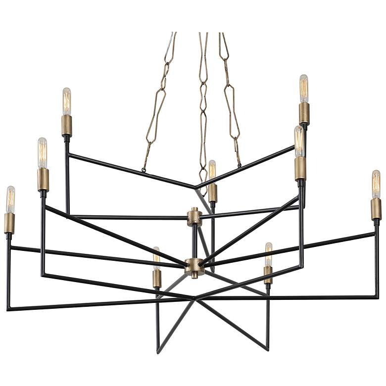 Image 5 Bodie 36" Havana Gold and Black Carbon 9-Light Modern Chandelier more views