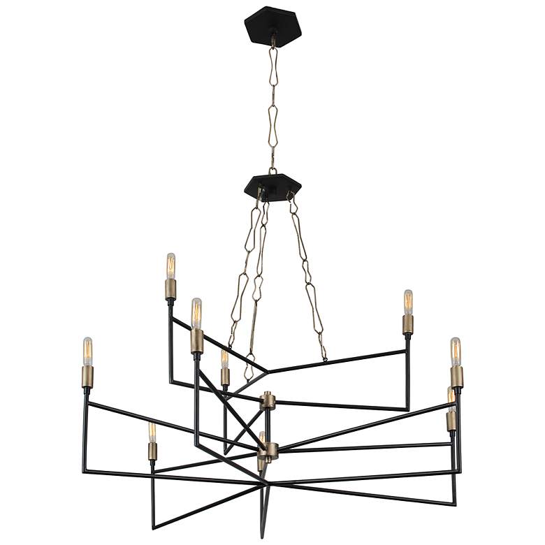 Image 7 Bodie 36" Havana Gold and Black Carbon 9-Light Modern Chandelier more views