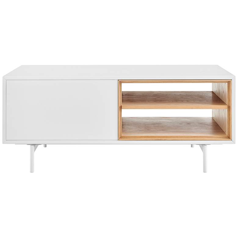 Image 6 Bodie 47 1/4" Wide White Lacquered Wood 1-Door Coffee Table more views