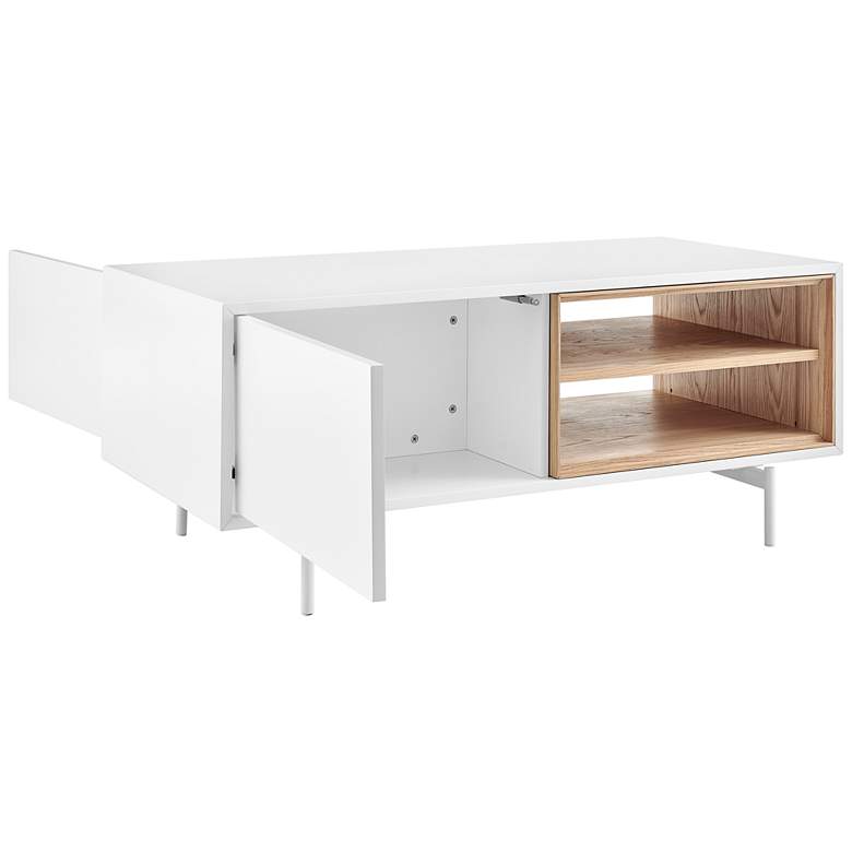 Image 7 Bodie 47 1/4" Wide White Lacquered Wood 1-Door Coffee Table more views