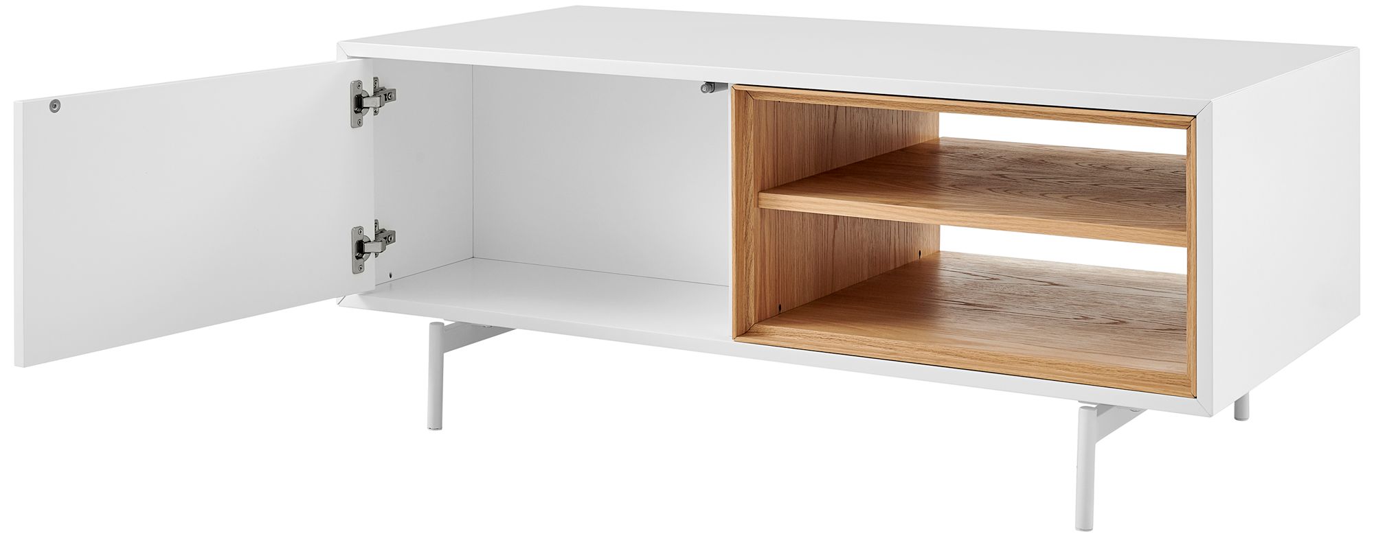 Bodie 47 1/4" Wide White Lacquered Wood 1-Door Coffee Table