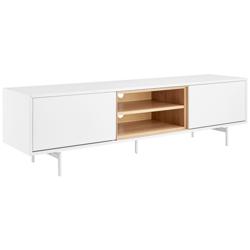 Bodie 70 3/4&quot; Wide White Lacquered Wood 2-Door Media Stand