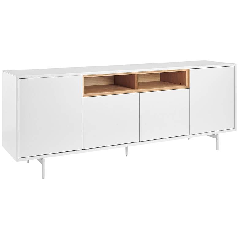 Image 1 Bodie 78 3/4 inch Wide White Lacquered Wood 4-Door Sideboard