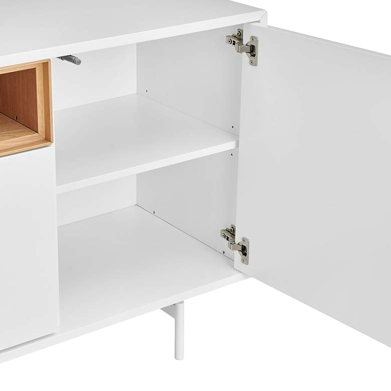 Image 2 Bodie 78 3/4" Wide White Lacquered Wood 4-Door Sideboard more views