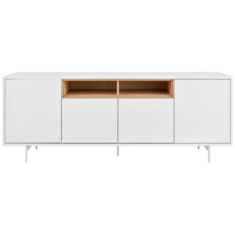 Image 6 Bodie 78 3/4 inch Wide White Lacquered Wood 4-Door Sideboard more views