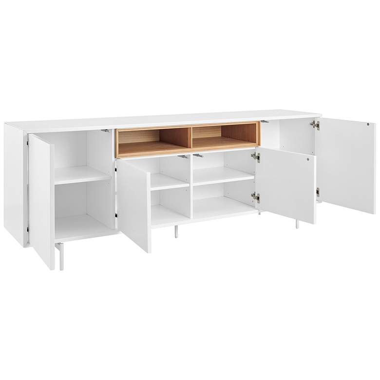 Image 7 Bodie 78 3/4" Wide White Lacquered Wood 4-Door Sideboard more views