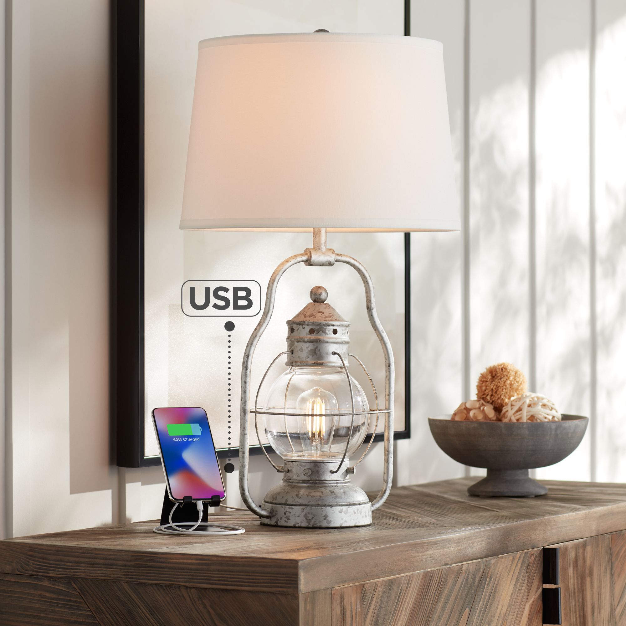 table lamp with night light and usb port