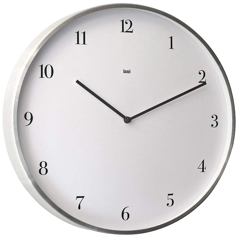 Image 1 Bodoni Brushed Aluminum 15 inch Round Wall Clock