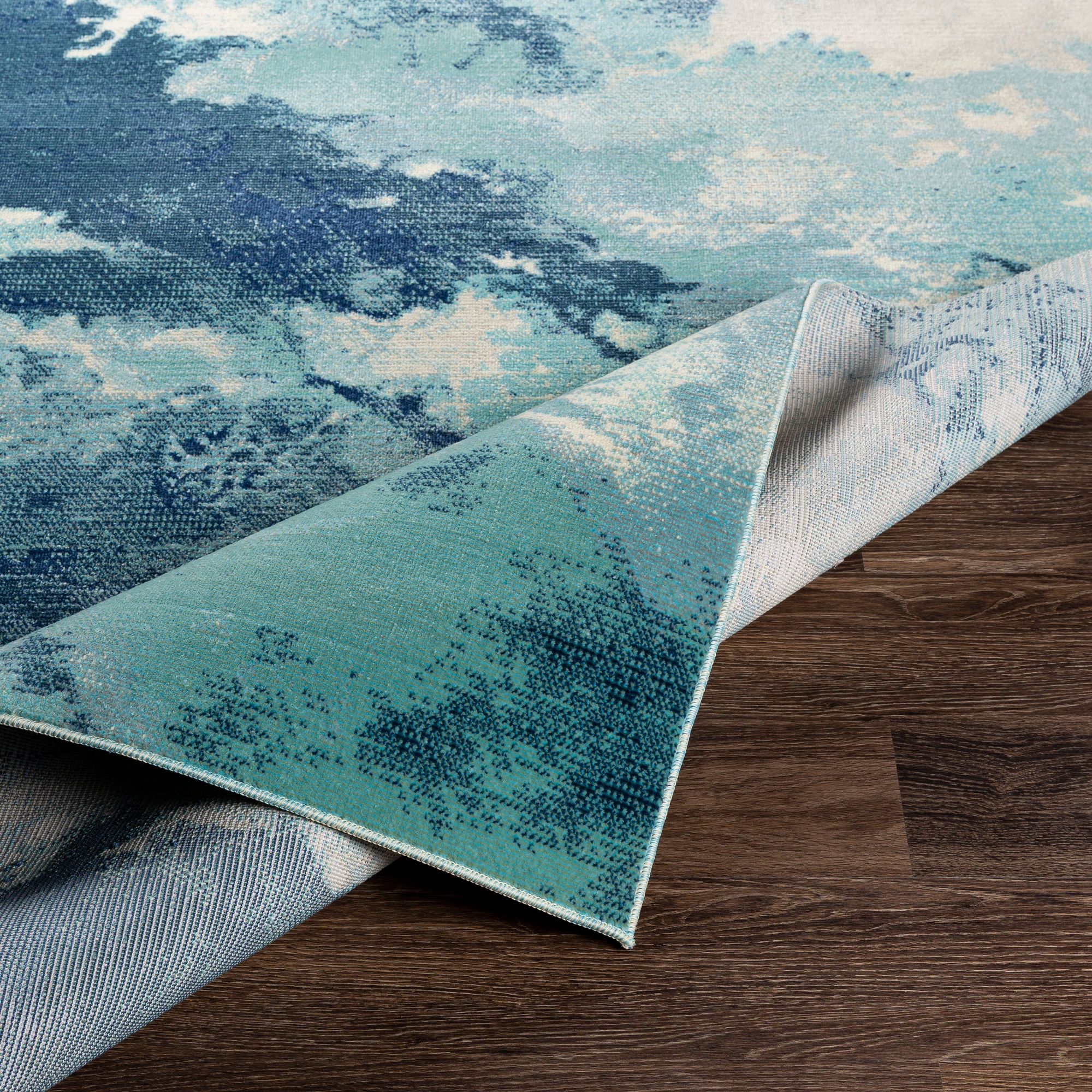 Thumbnail4 of Bodrum BDM-2306 7'10"x10' Ivory Pale Blue Outdoor Area Rug more views