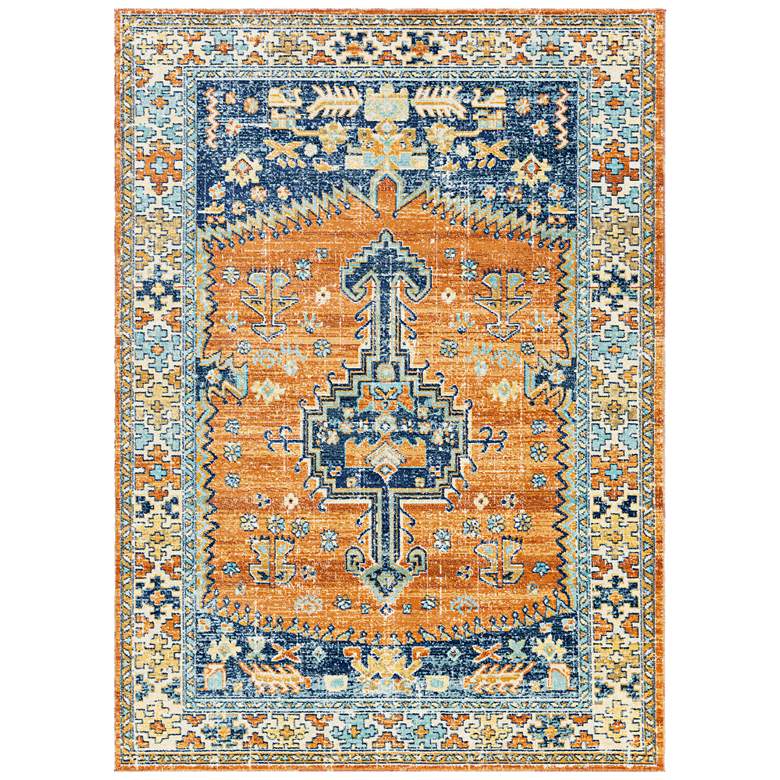 Image 1 Bodrum BDM-2310 5'3"x7'3" Rust and Navy Outdoor Area Rug