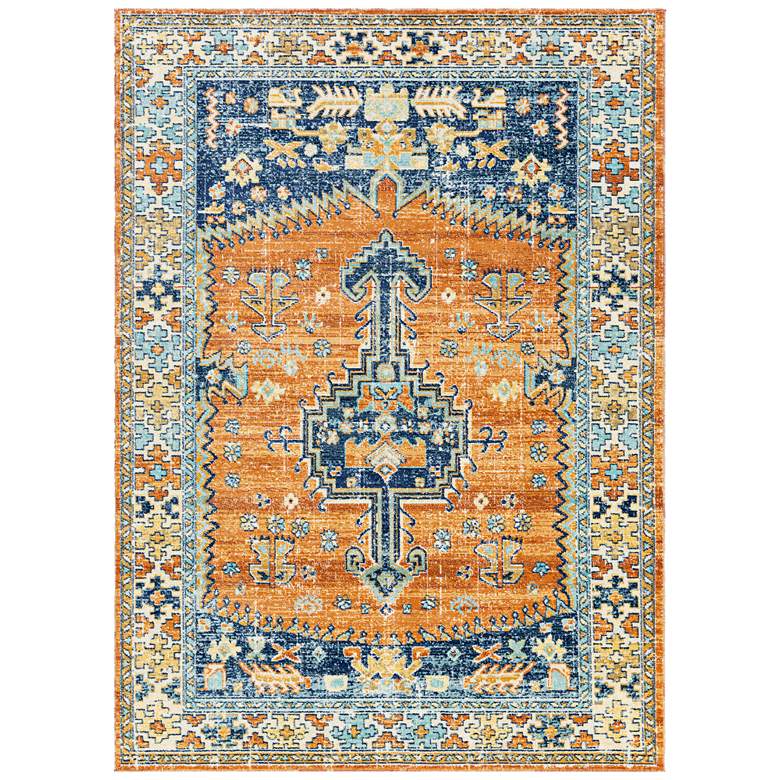 Image 1 Bodrum BDM-2310 5&#39;3 inchx7&#39;3 inch Rust and Navy Outdoor Area Rug