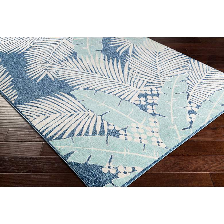 Image 2 Bodrum BDM-2324 6'11"x9' Taupe and Aqua Outdoor Area Rug more views