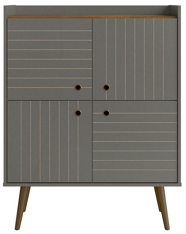Bogart 45.5 Mid Century Modern Accent Cabinet in Grey and Nature