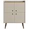 Bogart 45.5" Mid-Century Modern Accent Cabinet in Off-White and Nature