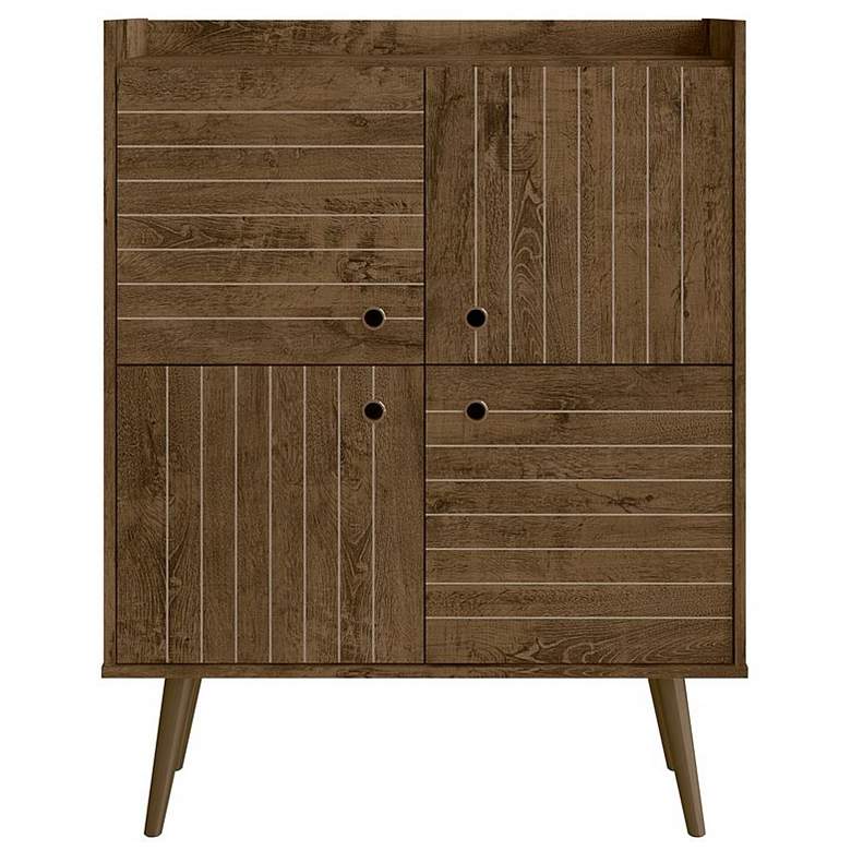 Image 1 Bogart 45.5 inch Mid-Century Modern Accent Cabinet in Rustic Brown and Nat