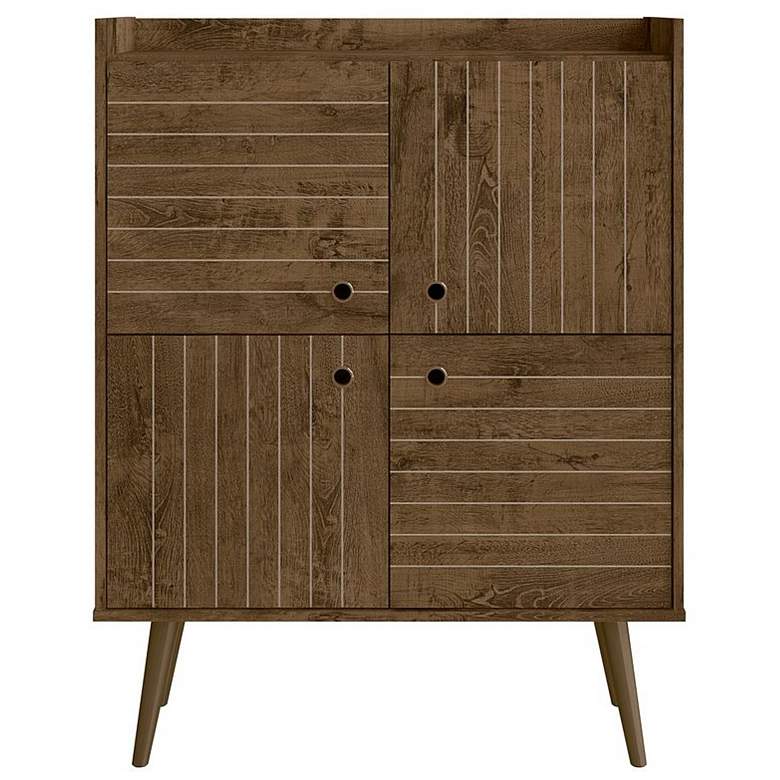 Image 1 Bogart 45.5" Mid-Century Modern Accent Cabinet in Rustic Brown and Nat