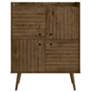 Bogart 45.5" Mid-Century Modern Accent Cabinet in Rustic Brown and Nat