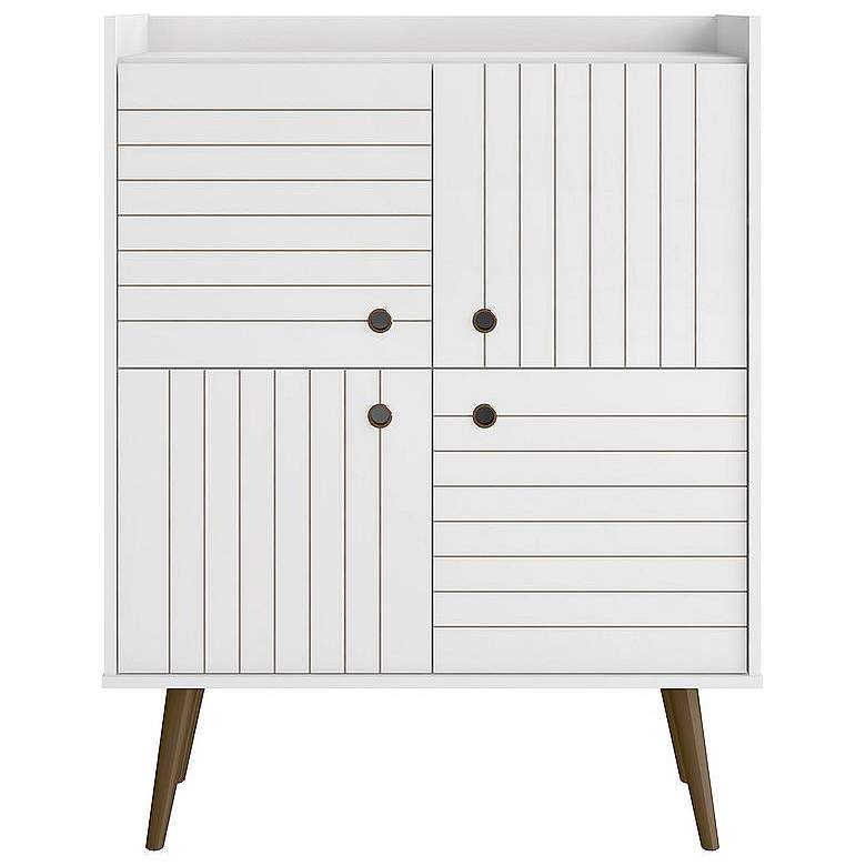 Image 1 Bogart 45.5" Mid-Century Modern Accent Cabinet in White and Nature