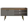 Bogart 53.54" Mid-Century Modern TV Stand in Grey and Nature