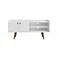 Bogart 53.54" Mid-Century Modern TV Stand in White and Nature