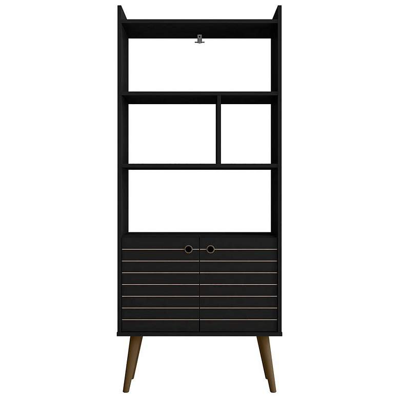 Image 1 Bogart 62.6 inch Mid-Century Modern Bookcase in Black and Nature