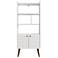 Bogart 62.6" Mid-Century Modern Bookcase in White and Nature