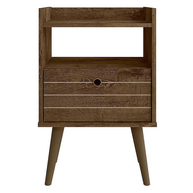 Image 1 Bogart Mid-Century Modern Nightstand in Rustic Brown and Nature