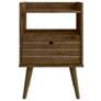 Bogart Mid-Century Modern Nightstand in Rustic Brown and Nature