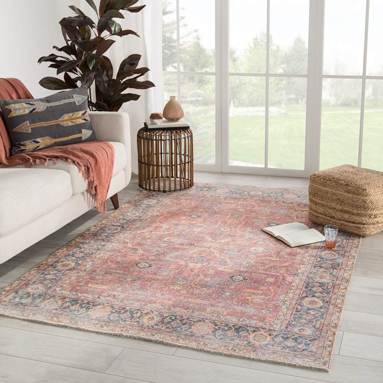 Image 1 Boheme Avonlea BOH04 4&#39;x6&#39; Orange and Blue Oriental Area Rug