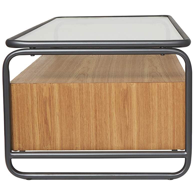 Image 5 Bohemian 47" Wide Brown Wood Gray Metal 2-Drawer Coffee Table more views