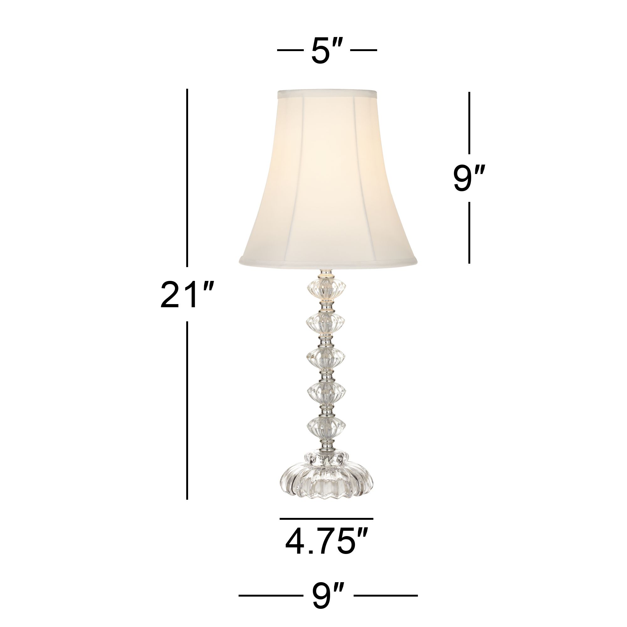 bohemian clear stacked glass table lamp