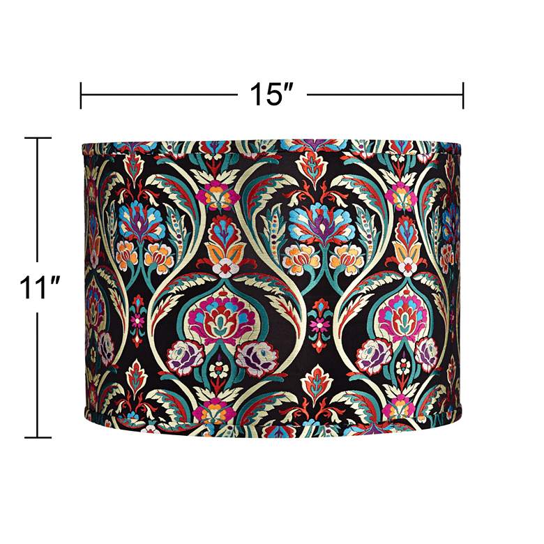 Image 6 Bohemian Embroidered Set of 2 Drum Shades 15x15x11 (Spider) more views