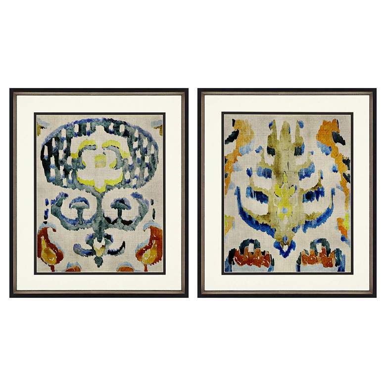 Image 2 Bohemian Ikat I 27 inch High 2-Piece Framed Giclee Wall Art Set