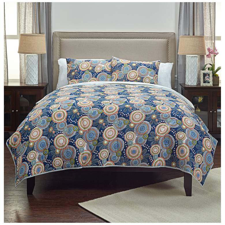 Image 1 Bohemian Indigo Cotton Queen Quilt