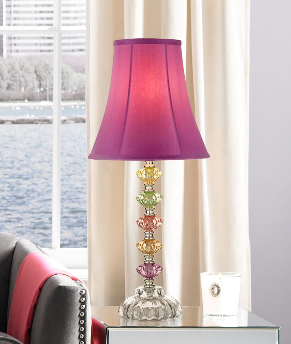 bohemian orchid stacked glass table lamp