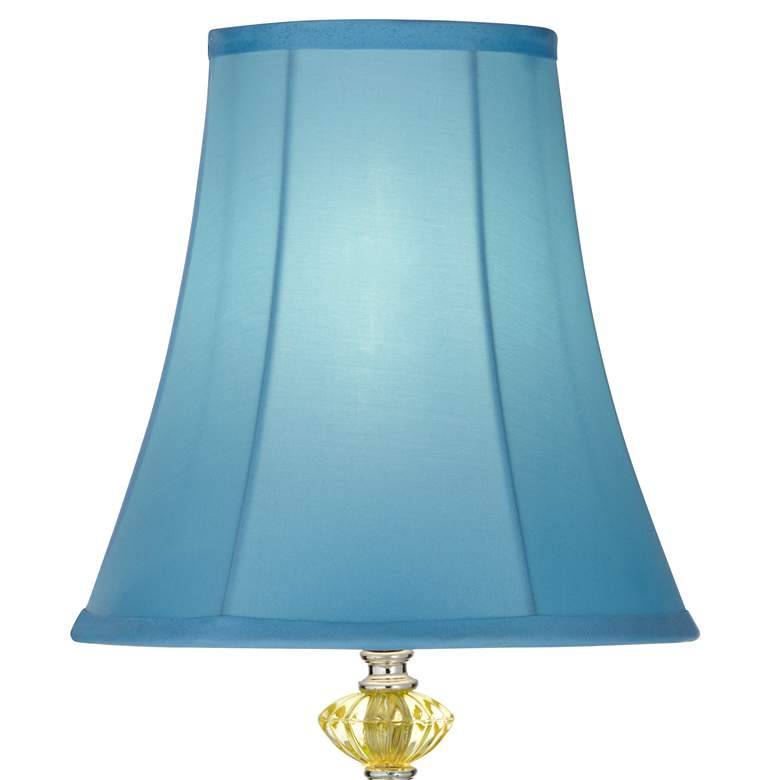 Bohemian Teal Blue Stacked Glass Lamp with Table Top Dimmer more views