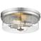 Bohin 13" Wide Brushed Nickel 2-Light Ceiling Light