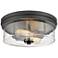 Bohin 13" Wide Matte Black 2-Light Ceiling Light