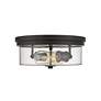 Bohin 13" Wide Matte Black 2-Light Ceiling Light in scene