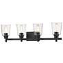 3_Bohin 32" Wide Matte Black 4-Light Vanity Bath Light