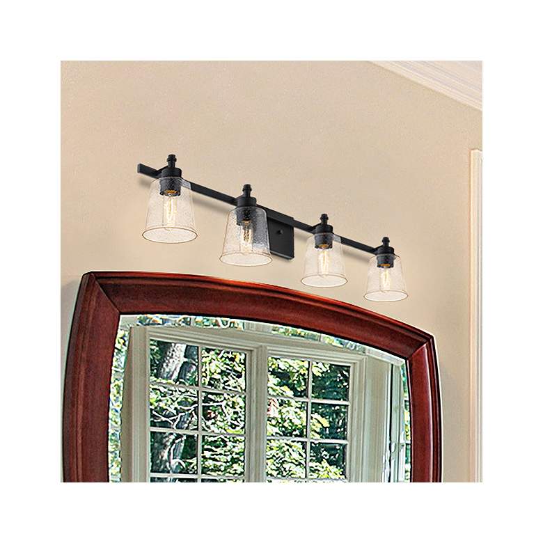 Image 2 Bohin 32" Wide Matte Black 4-Light Vanity Bath Light