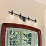 2_Bohin 32" Wide Matte Black 4-Light Vanity Bath Light