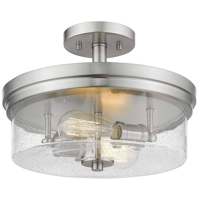 Image 2 Bohin by Z-Lite Brushed Nickel 2 Light Semi Flush Mount