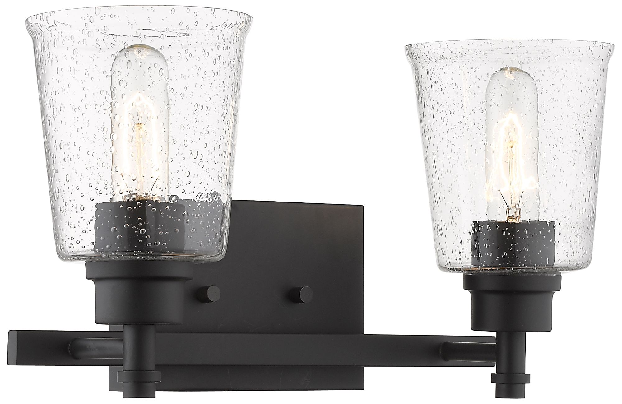 Bohin by Z-Lite Matte Black 16 inch 2 Light Vanity