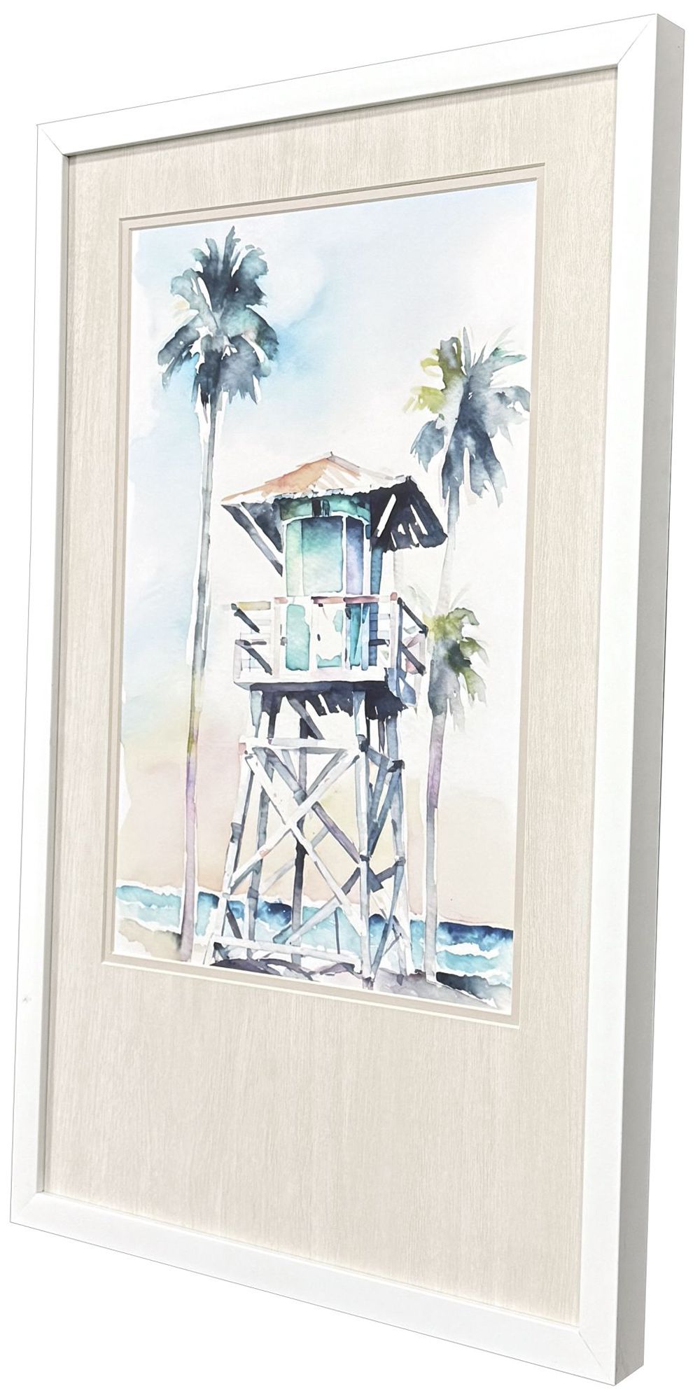Image 2 Boho Beachy Blue 17"W x 27"H Coastal Framed Art more views