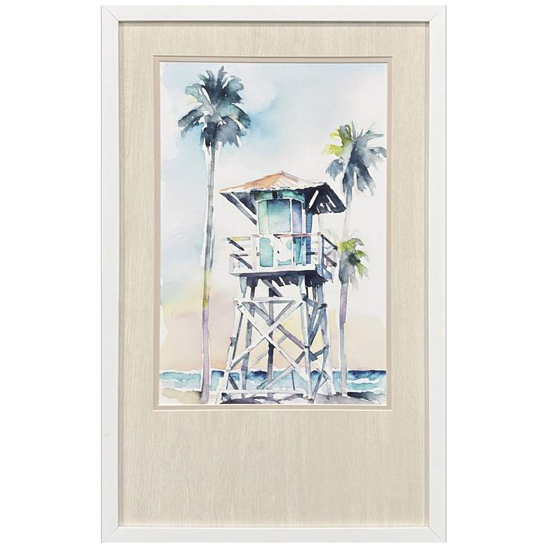 Image 1 Boho Beachy Blue 17"W x 27"H Coastal Framed Art