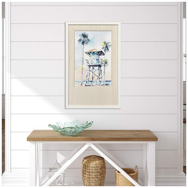 Image 4 Boho Beachy Blue 17"W x 27"H Coastal Framed Art more views