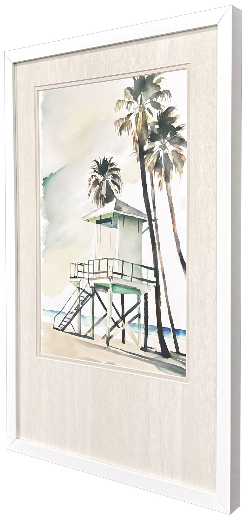 Image 2 Boho Beachy Green 17"W x 27"H Coastal Framed Art more views
