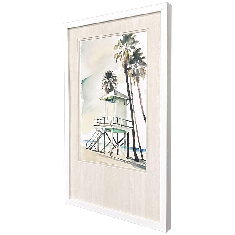 Image 2 Boho Beachy Green 17"W x 27"H Coastal Framed Art more views
